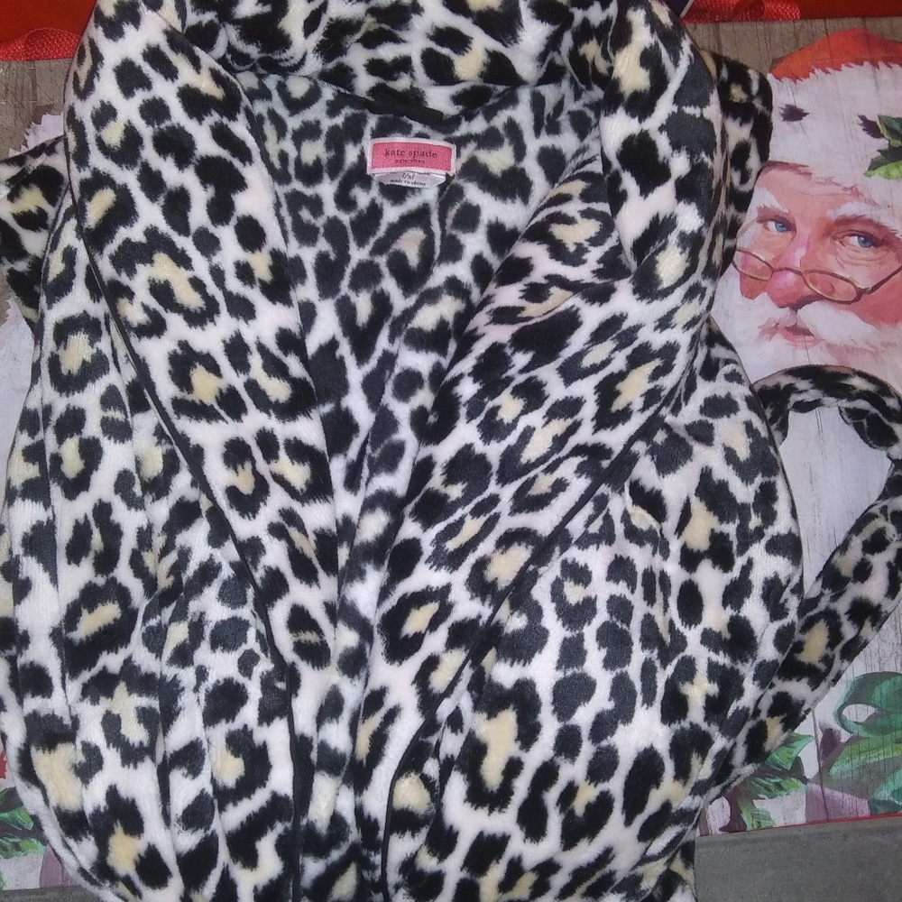 Kate Spade Leopard Print Plush Robe